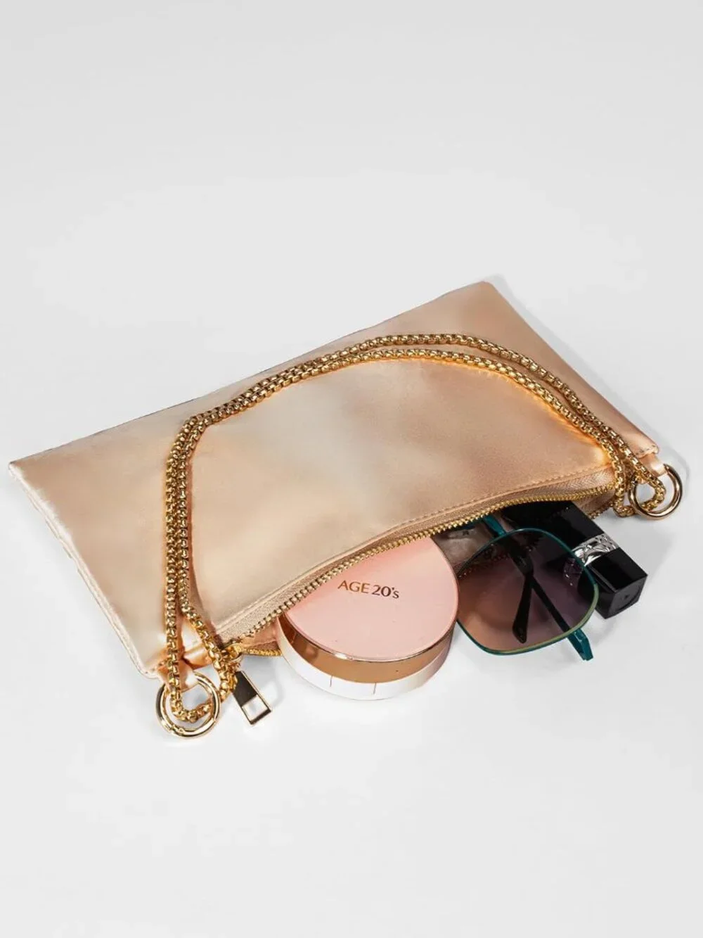 👜Women's Tan Evening Handbag Satin Shoulder Bag Cocktail Party Wedding Purse